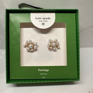 NWT kate spade x target Pearl Cluster Stud Earrings - White/Gold